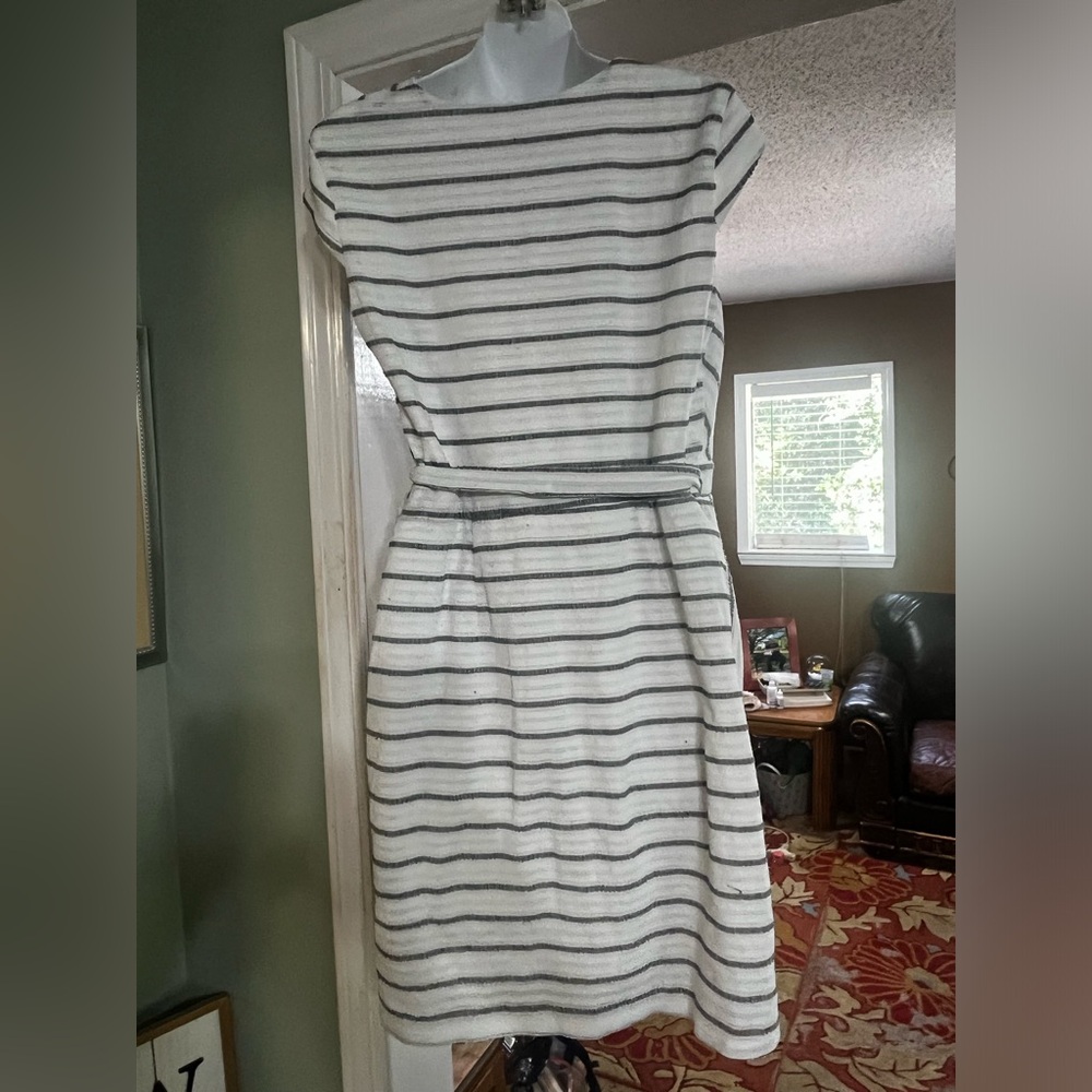 Hutch White and Black Striped Wrap Dress - Picture 5 of 8